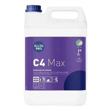 Peruspuhdistus Kiilto Pro C4 Max 5ltr Pohjoismainen Joutsen Ympäristömerkitty hajusteeton öljy/rasva, 3 dnk x 5 ltr/krt