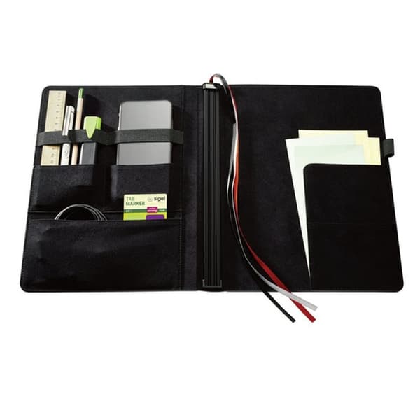 Sigel SI-CF133 Conceptum Flex Business Organizer A5 svart/konfektläder + 3 anteckningsböcker