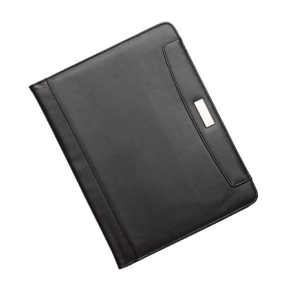 Juscha JU-96086 Skrivmapp Alassio Mares A4 konstläder Svart anteckningsblock Miniräknare 33x26x2,5cm