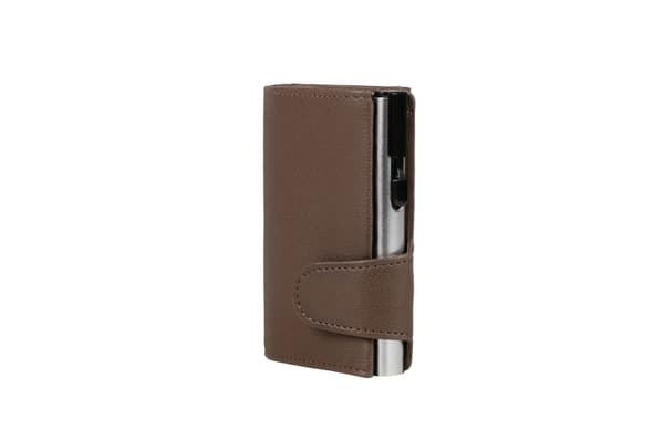Juscha JU-962105 Korthållare Clicksafe RFID konstläder BR/ZI 8 kort med förvaringsfack för mynt