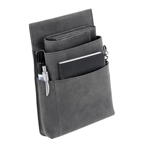 Alassio JU-42196 Servitörsplånbok Hunter Läder Grå 18,5x9,5 Cm