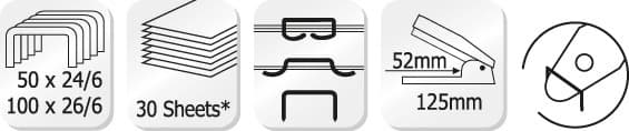 Kangaro K-7309646 Hæftemaskine Pro-45/S Gul Inspiro Max 30 ark, 24/6 hæftning