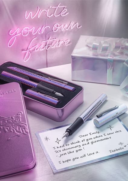 Faber Castell FC-140844 Reservoarpenna Faber-Castell Grip Glam M Pearl