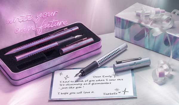 Faber Castell FC-140844 Reservoarpenna Faber-Castell Grip Glam M Pearl