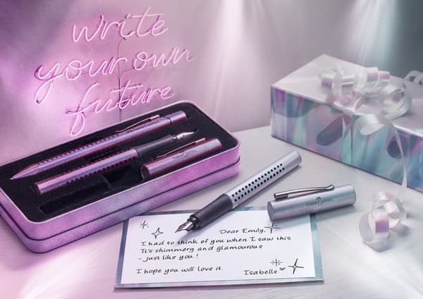 Faber Castell FC-140844 Reservoarpenna Faber-Castell Grip Glam M Pearl