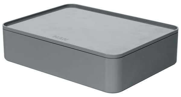 HAN HA-1110-19 Smart organizer Allison Box med indvendig skal og låg granitgrå, stabelbar
