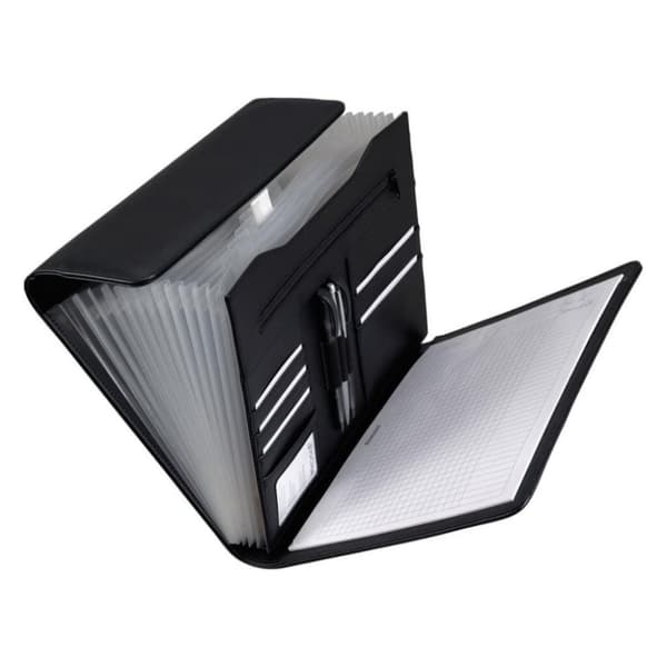 Alassio JU-31511 Sorteringsmappe Vado A4 Sort/Imiteret læder