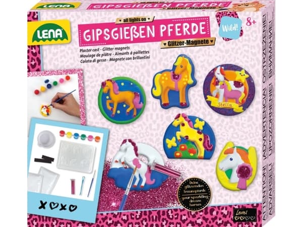 LENA Gipsstøbte heste glittermagneter (fra 8 år)