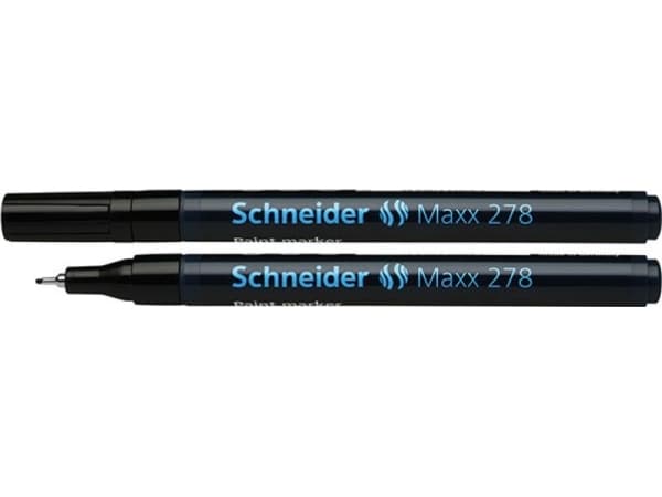 Schneider Schreibgeräte Maxx 278, Svart, Blå, 1 färger, Fin, Fin spets, Rund