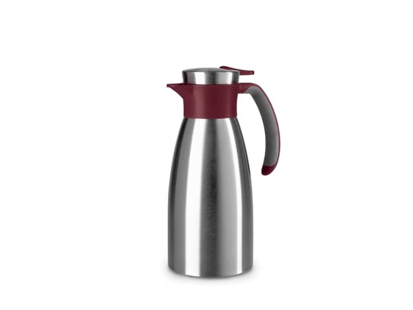 EMSA Soft Grip, Enklel tekanna, 1000 ml, Bordeaux, Rostfritt stål, Rostfritt stål, 105 mm, 145 mm