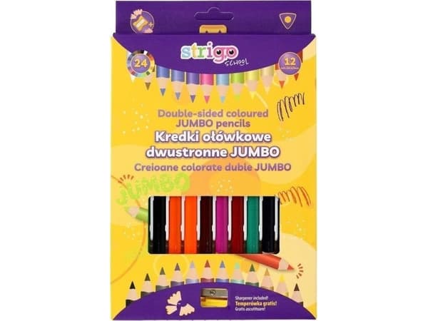 Trekantede Jumbo blyantstifter 12 stk STRIGO