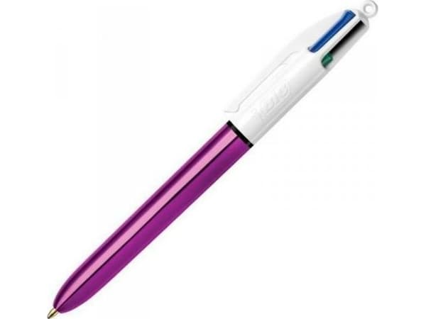 BIC 4 Colours Shine, Kulspetspenna med multifunktion, Multifärg, 12 styck, Medium