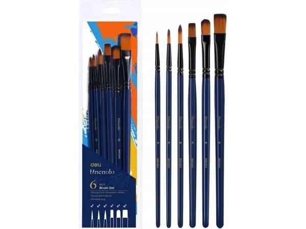 Finenolo børstesett myk nylon 6stk DELI