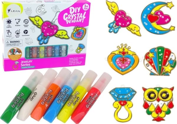 LeanToys Farget Glass Maleri Anheng Tørking Maling Smykker 6 stk.