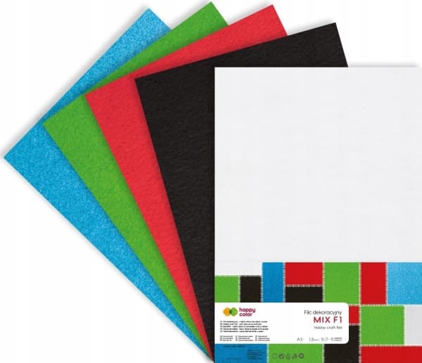 Happy Color Filc dekoracyjny MIX F1 5szt HAPPY COLOR