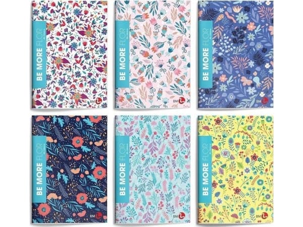 Interprint Notebook A4/48K rutenett Be More Flor (10 stk)