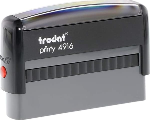 Trodat 4916, Blekkgjør seg selv, Egendefinert stempel, 69 x 9 mm, Sort, Grå, Sort, 95 mm