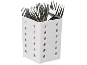 Bestickbehållare 105x105x140mm plast vit, 1 st