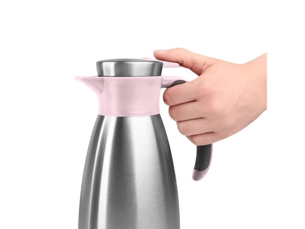 emsa-tyhjiökannu SOFT GRIP, 1,5 litraa, ruostumatonta terästä / vaaleanpunainen Yhden käden käyttö pikakärkisulkimella, 100% tiivis, - 1 kpl (N412060