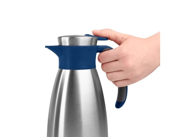 EMSA Soft Grip, Enkel tekanne, 1000 ml, Blå, Rustfritt stål, Rustfritt stål, 105 mm, 145 mm