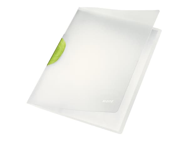 Leitz ColorClip Magic - Klippfil - för A4 - kapacitet: 30 ark - genomskinlig med mörkgrön klämma