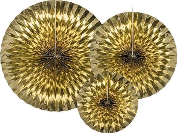 PartyDeco Rosetten, Dekoration, Guld, Universal, Vägg, Ej för barn under 36 månader, 400 mm