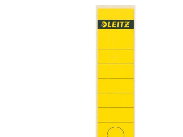 LEITZ mapperyggetikett, 61 x 285 mm, lang, bred, gul egnet for LEITZ standard- og hardpappmapper 1070 (1640-00-15)
