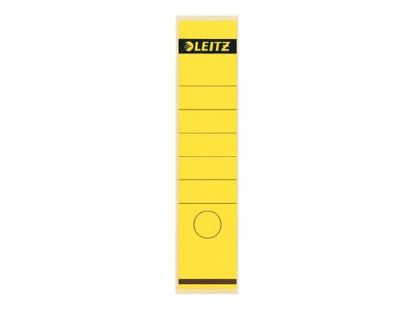 LEITZ mapperyggetikett, 61 x 285 mm, lang, bred, gul egnet for LEITZ standard- og hardpappmapper 1070 (1640-00-15)