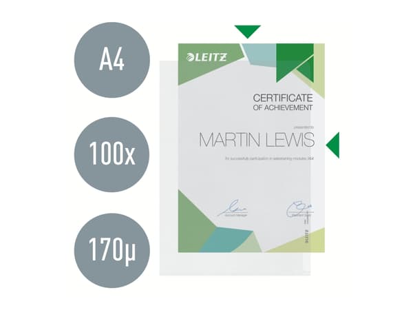Leitz - L-formad mapp - för A4 (210 x 297 mm) - klar