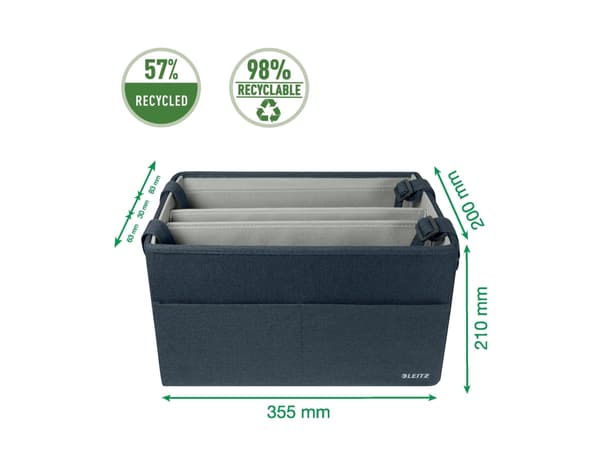 Leitz 65760089, Unisex, Taske til tilbehør, Voksen, 35,6 cm (14"), Grå, Monokromatisk