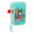 Miniatyrbillede 1 af 6: Triple Pencil Case Vaiana Blue Beige 12,5 x 19,5 x 5,5 cm 37 Pieces