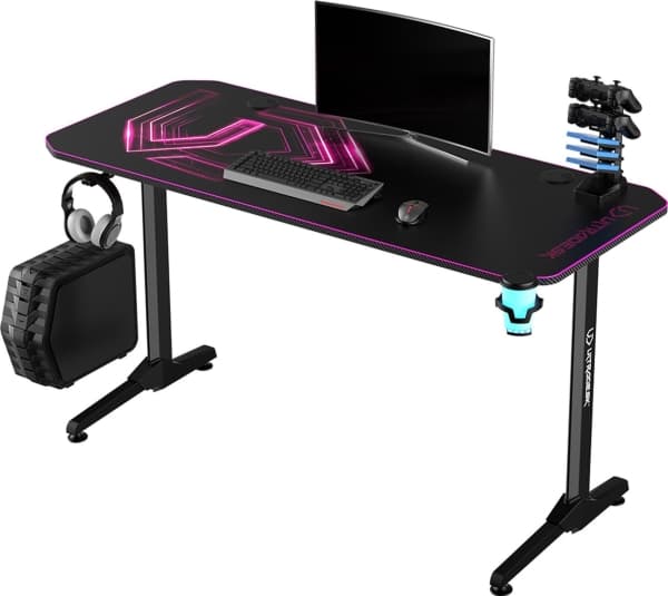 Ultradesk ULTRADESK spillpult FRAG - PINK V3, 140x60 cm, 76 cm, med musematte, hodetelefoner og drikkeholder