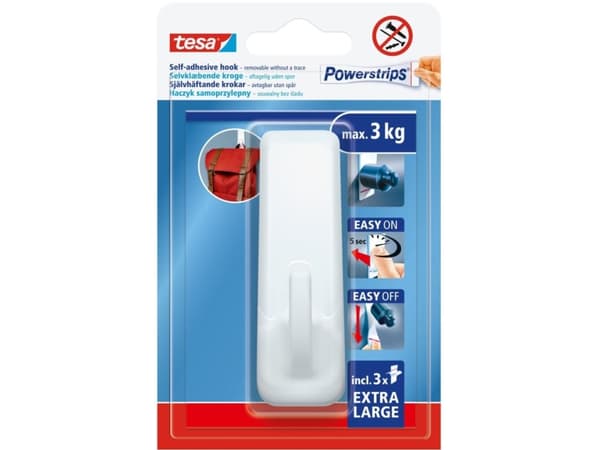 POWERSTRIPS TARRAKOUKUT 1 KPL SUORAKULMAINEN ISO VALKOINEN