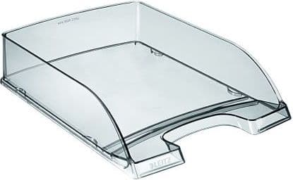 LEITZ brevkorg Plus Transparent, DIN A4, grå-transparent av polystyren, högglansig, vertikal eller offset - 5 st (5226-00-92)