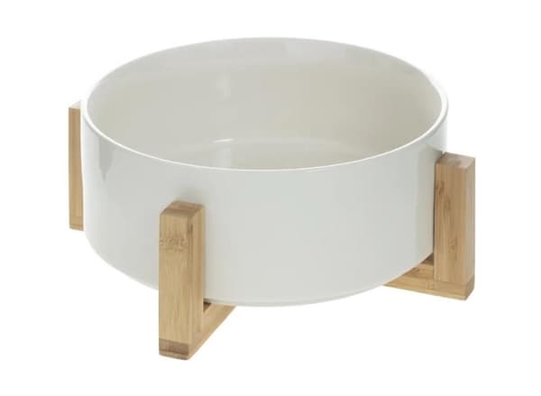 Secret de Gourmet salatskål, Ø 24 cm, keramikk på bambusstativ