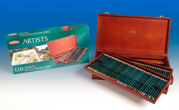Derwent Artist 120stk Wooden Box - Lækker gaveæske