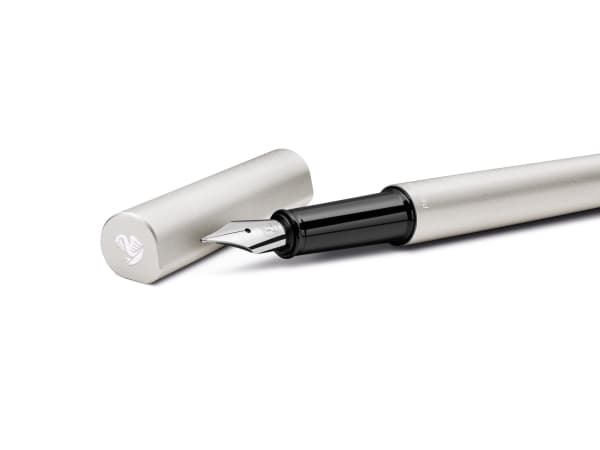 Pelikan 823647, Silver, Påfyllning med bläckpatronssystem, Blå, Rostfritt stål, Medium, Presentask