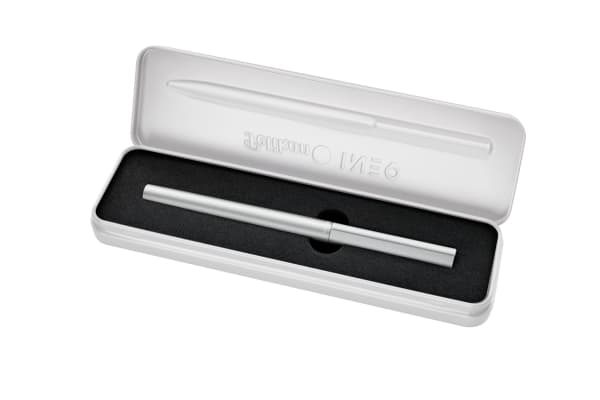 Pelikan 823647, Silver, Påfyllning med bläckpatronssystem, Blå, Rostfritt stål, Medium, Presentask