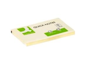 Notesblok Q-connect 100-pak L12.7xB7.6cm FSC Med Lim Gul,12 stk/pk