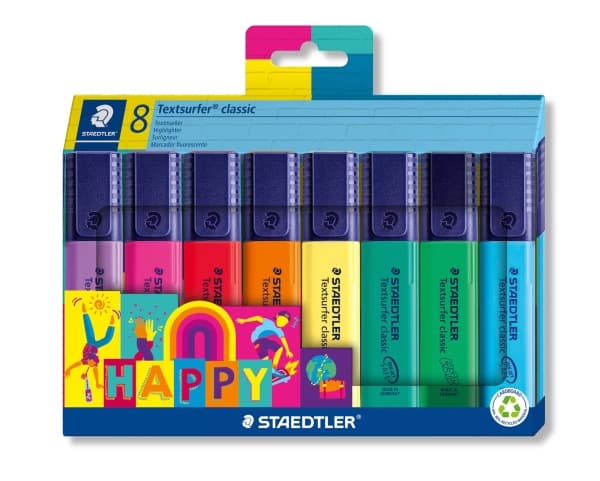 Tekstmarkør STAEDTLER 364 C ass. Textsurfer Classic 8stk/pk - (5 stk.)