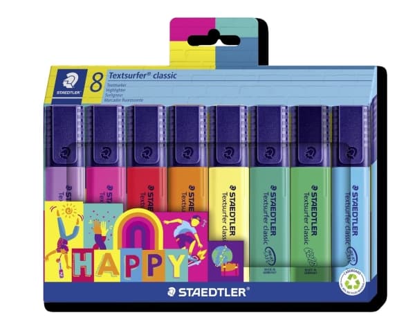Tekstmarkør STAEDTLER 364 C ass. Textsurfer Classic 8stk/pk - (5 stk.)