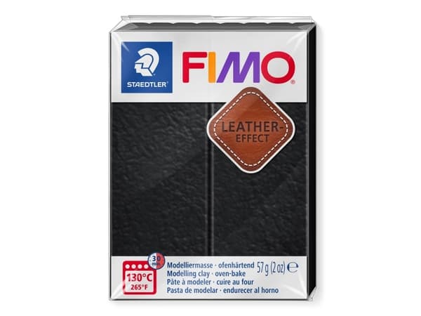 Fimo Leather 57 Gram. Sort - (5 stk.)