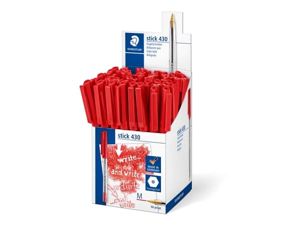 Staedtler stick document 430 M, Rød, 50 stykker, Medium