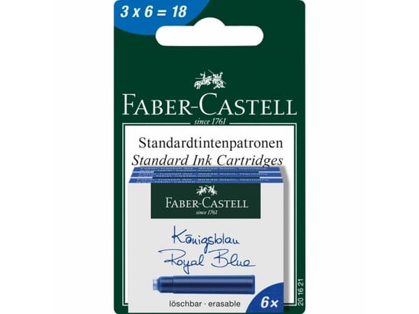 Faber-Castell 201621, Blå, Blå, Reservoarpenna, 18 styck