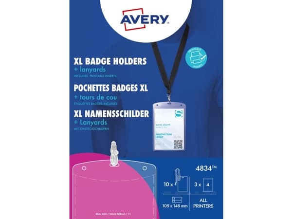 Avery Zweckform - Navneskilt - for A6 - taljerep - gjennomsiktig (en pakke 10)