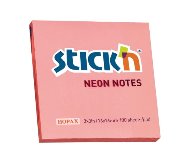 Anteckningsblock 76x76 100 ark Neonrosa - (12 st.)