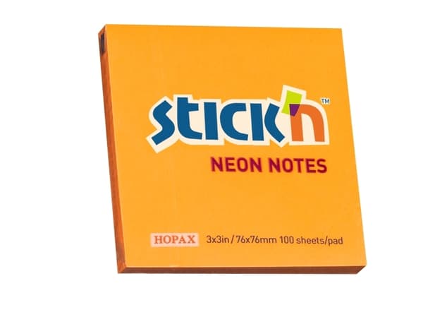 Notesblok 76x76 100 Blad Neon Orange - (12 stk.)