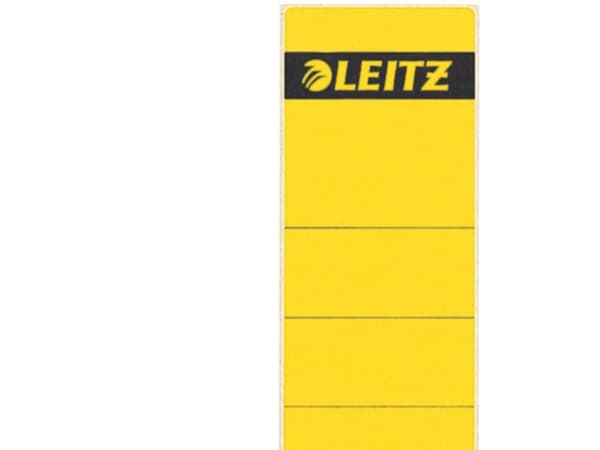 Leitz ryggetiketter for standard- og hardpappmapper - gul - rektangel - ringperm - papir - 61 mm - 192 mm (1642-00-15)