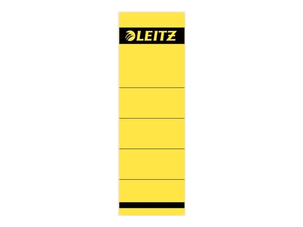 Leitz ryggetiketter for standard- og hardpappmapper - gul - rektangel - ringperm - papir - 61 mm - 192 mm (1642-00-15)