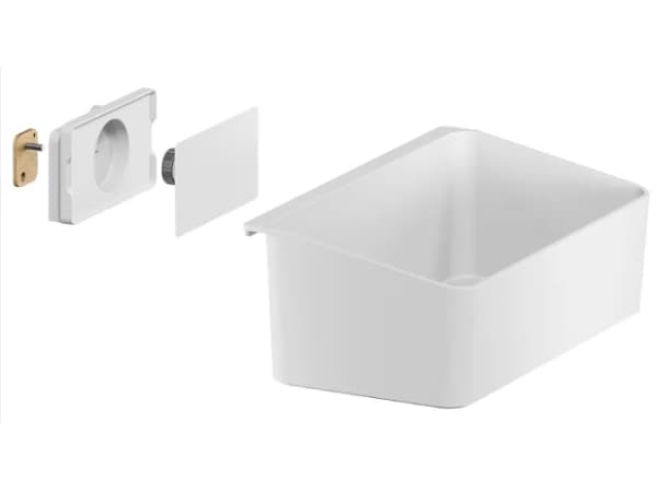 TESA 700620000000, Hållare, Korg, Väggmonterad, Kryddhylla, Köksutrustning, Vit, Plast